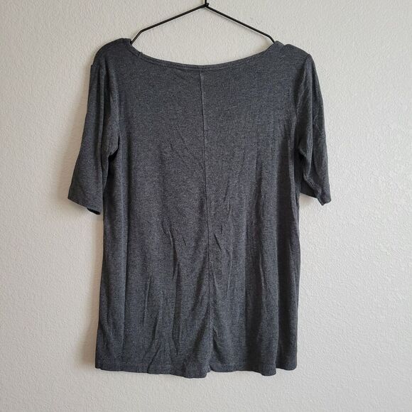 Ann Taylor LOFT Womens Sz S High Low Hem Slouchy T Shirt Gray - Picture 4 of 4